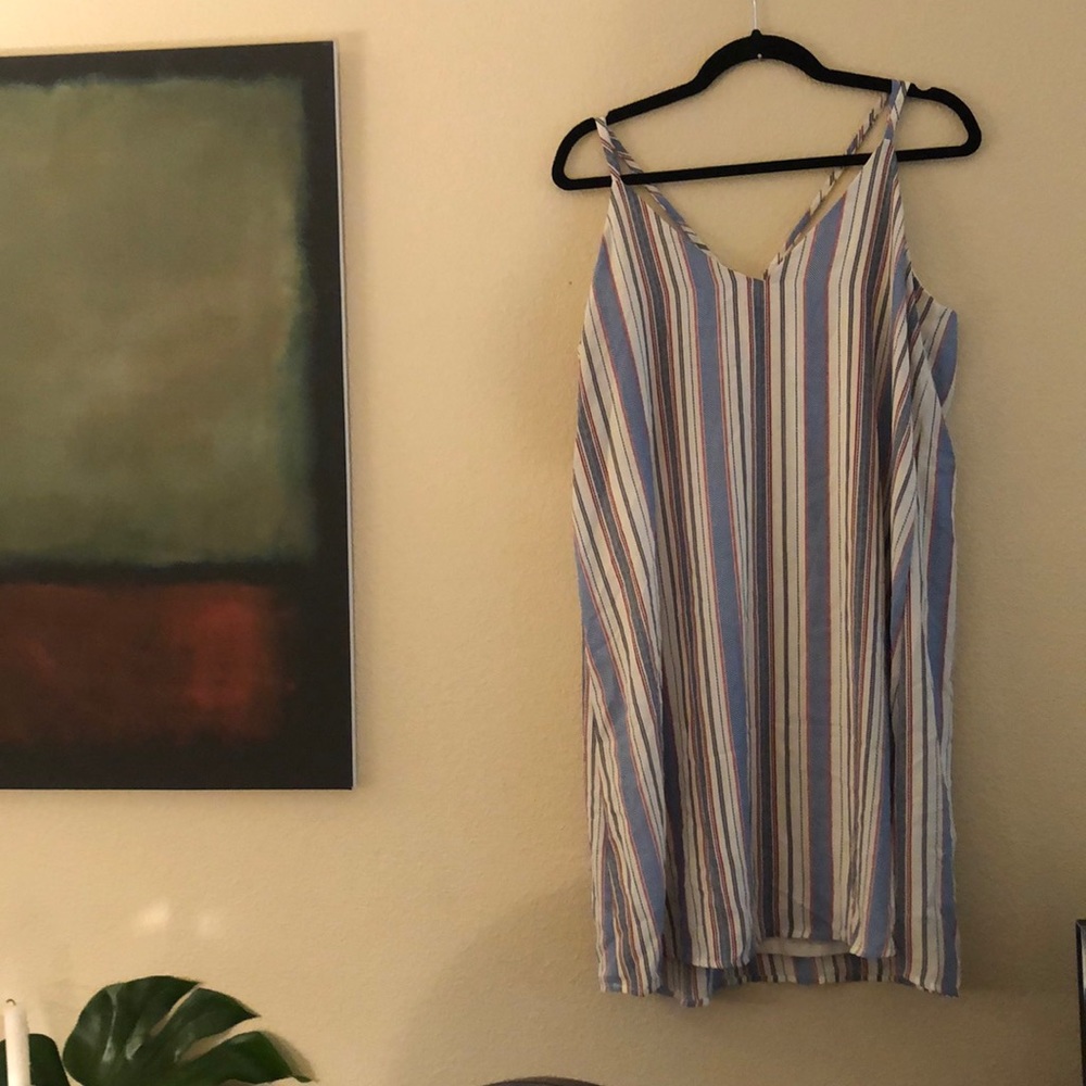 xhilaration striped sleeveless midi boho dress